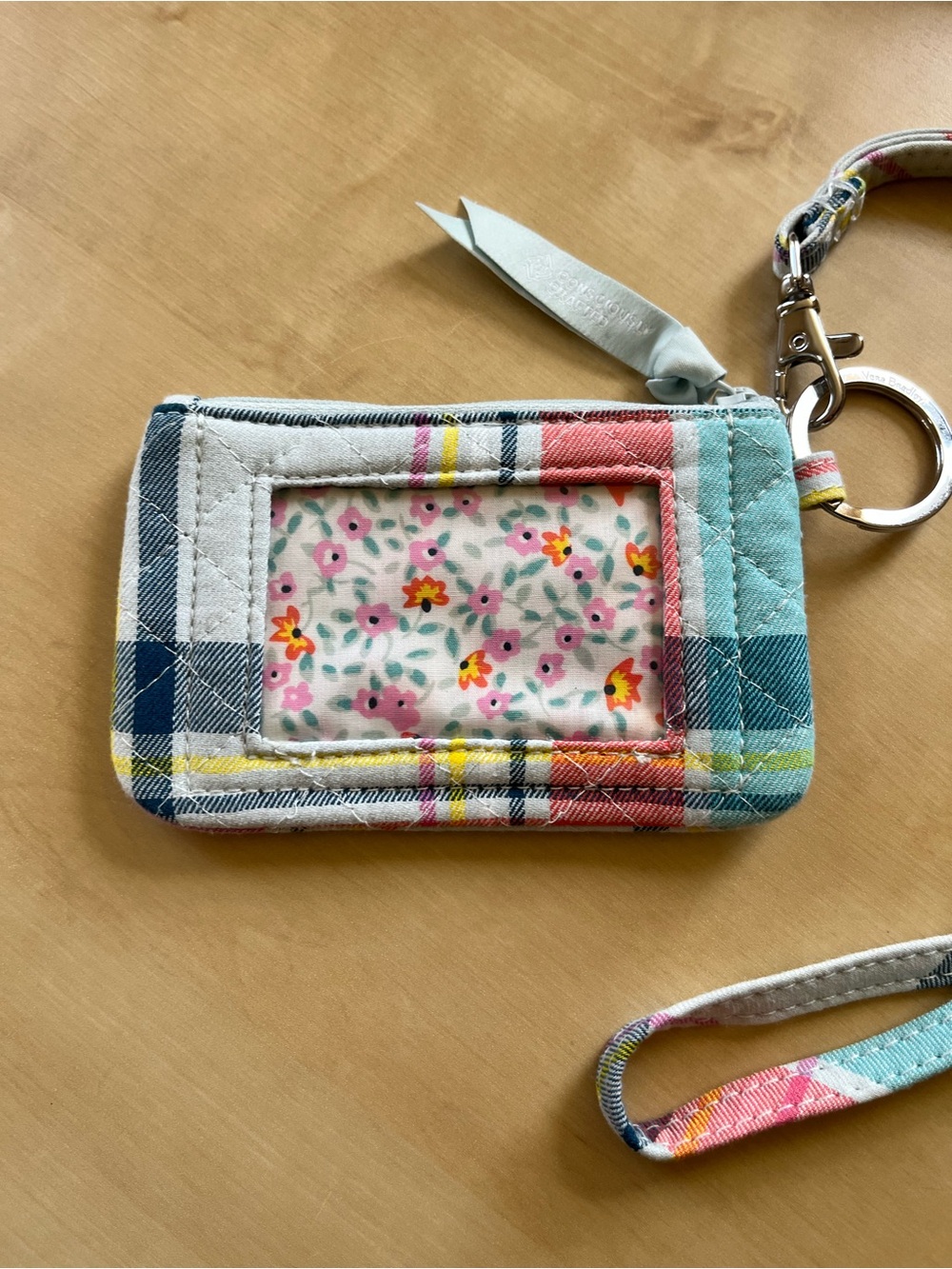 Vera Bradley Quilted Crossbody in Pastel Plaid (Pink, Blue, Teal, Coral) - Picture 12 of 13